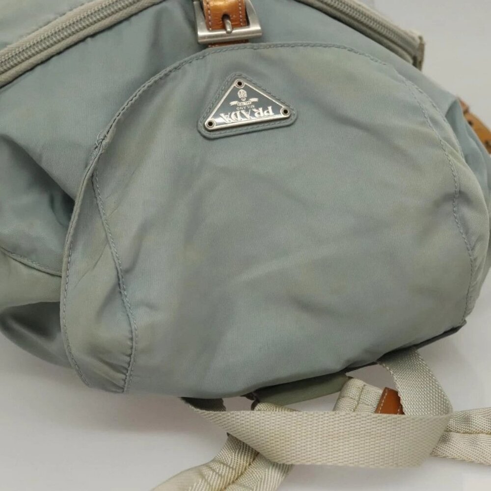 PRADA Backpack Nylon Light Blue Silver Auth - Picture 14 of 16